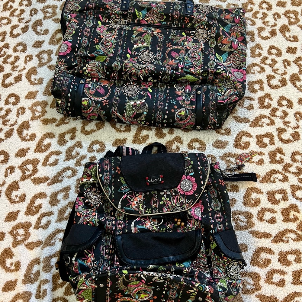 Sakroots Multicolor Floral Backpack and Tote Bag